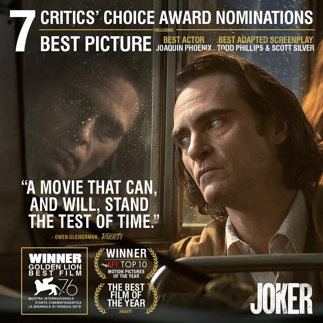 Pikerias's tweet photo. La Fiesta de Alfombras Rojas tiene un invitado #JokerMovie en los @CriticsChoice @wbpictures y seguramente estará en los @goldenglobes además @TheAcademy 2020. https://t.co/oe8chFlLTj