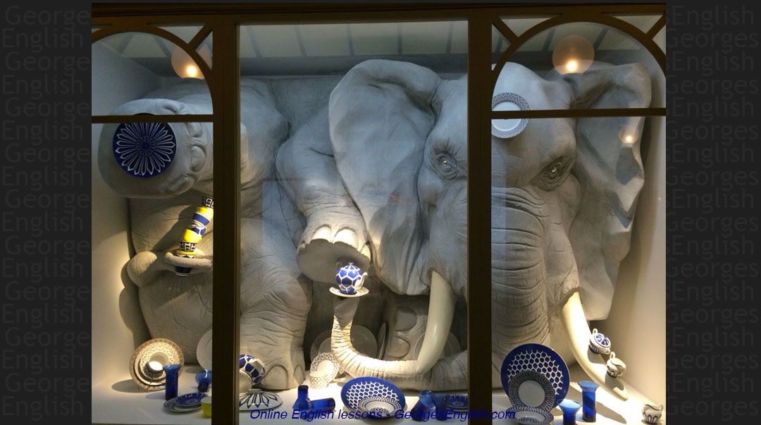 GeorgesEnglish's tweet photo. #idiom 'like an elephant in a china shop' - more commonly 'like a bull in a china shop', but I prefer the elephant version 🙂
Meaning: careless in the way that you move or behave:
- We told her it was a delicate situation but she went into the meeting like a bull in a china shop. https://t.co/aKRWAQpwoT