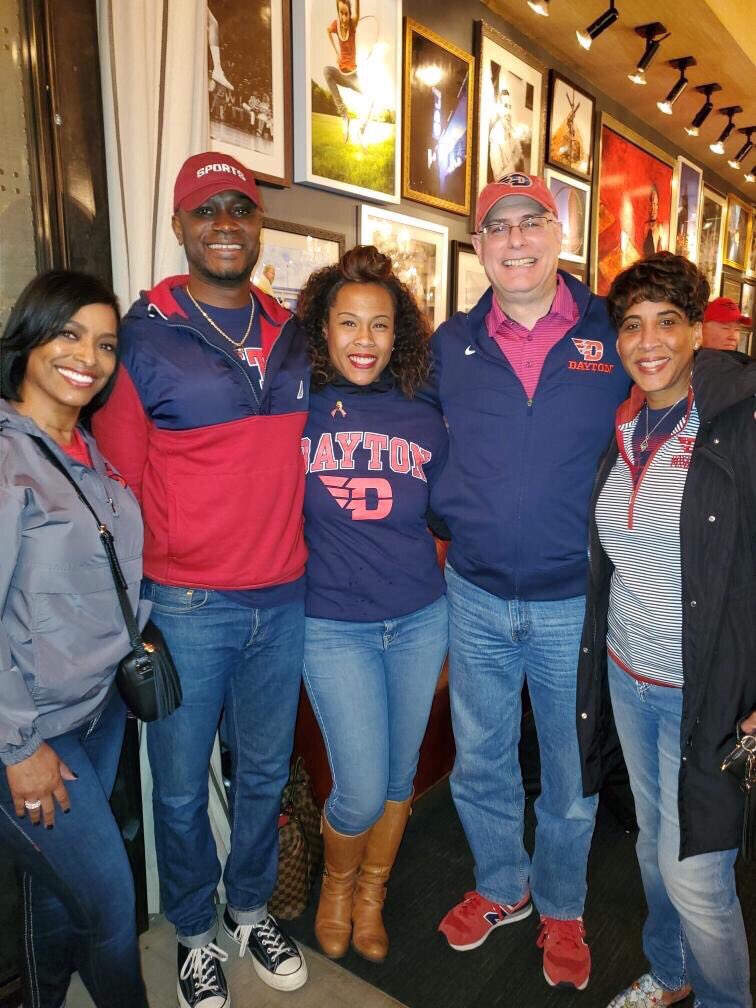 itsbbrooks's tweet photo. It’s a Great Day to be a @DaytonFlyers ! Cheering on my @DaytonMBB with fam @jenell_ross @TrayceToles and  UD President @DaytonPrezSpina in AZ. https://t.co/NWMKxjk1GY