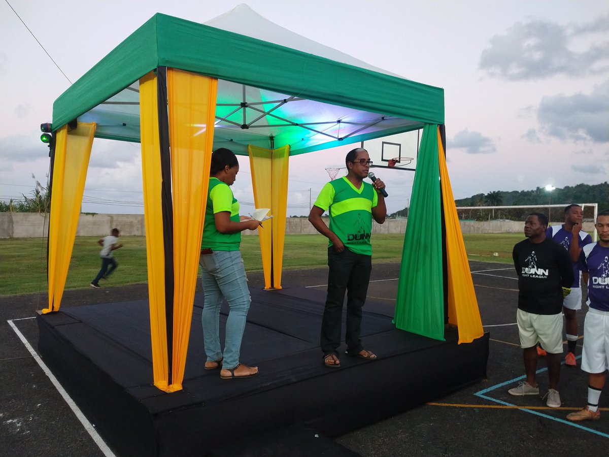 DrNormanDunn's tweet photo. #HappeningNow: Official Opening Ceremony and Dress Parade for the 2nd Annual Dr. Norman Dunn Night Football League at the newly renovated Westmoreland Multi-purpose Complex. @Babsy_grange @BobbyMontagueJM @jlpjamaica #GettingThings #Sports #Football https://t.co/kpNOrQNQVZ