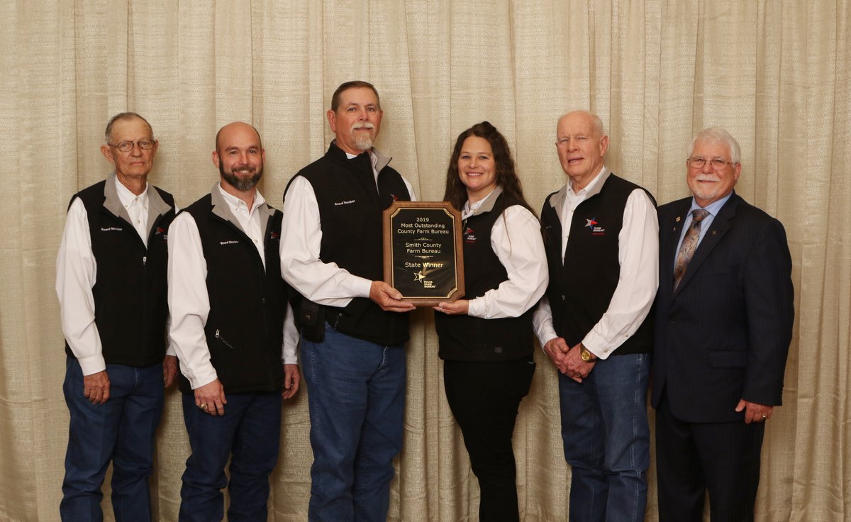 TexasFarmBureau's tweet photo. Three cheers for Smith County Farm Bureau! The group was named the 2019 Most Outstanding County Farm Bureau in the state! Congrats! https://t.co/tBJXXJ2sEQ #txfbmeets https://t.co/xEu9GEgqIP