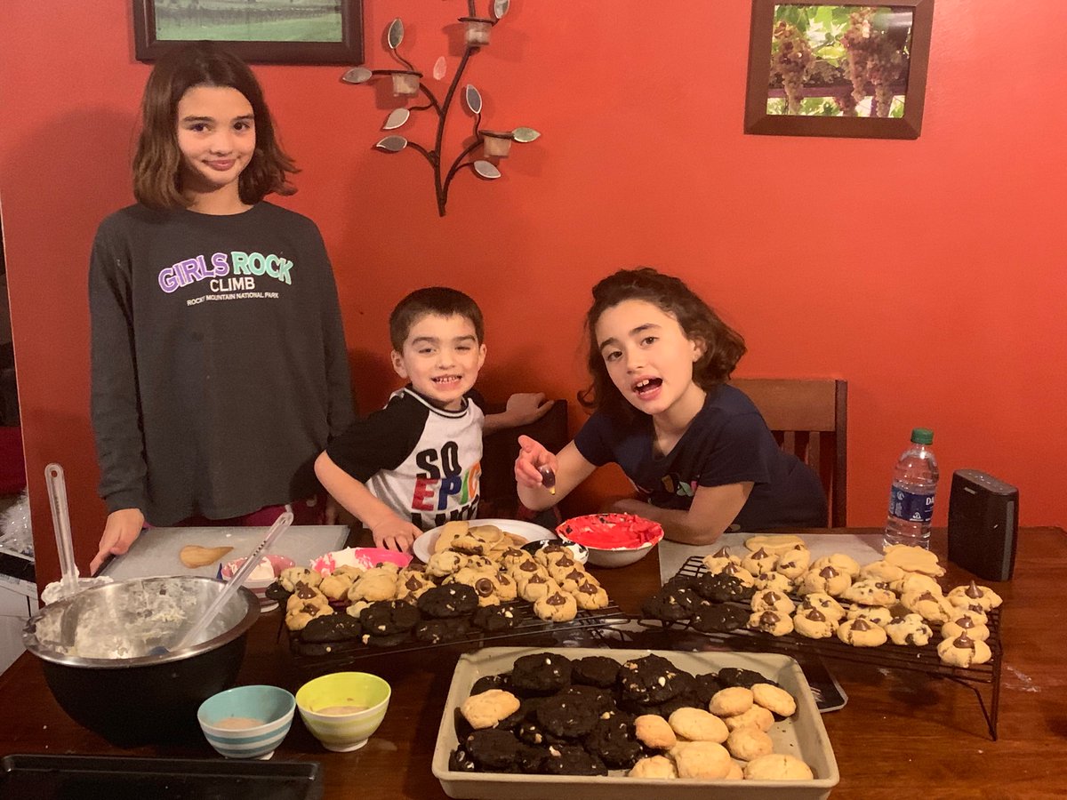 WriteitGlenn's tweet photo. My helpers helping get all the holiday cookies ready in time for the KHS ELA annual cookie exchange. Love the work holiday traditions of cookie exchange and adopting a community family β€οΈ#khsrocks https://t.co/T5WYQsIFpO