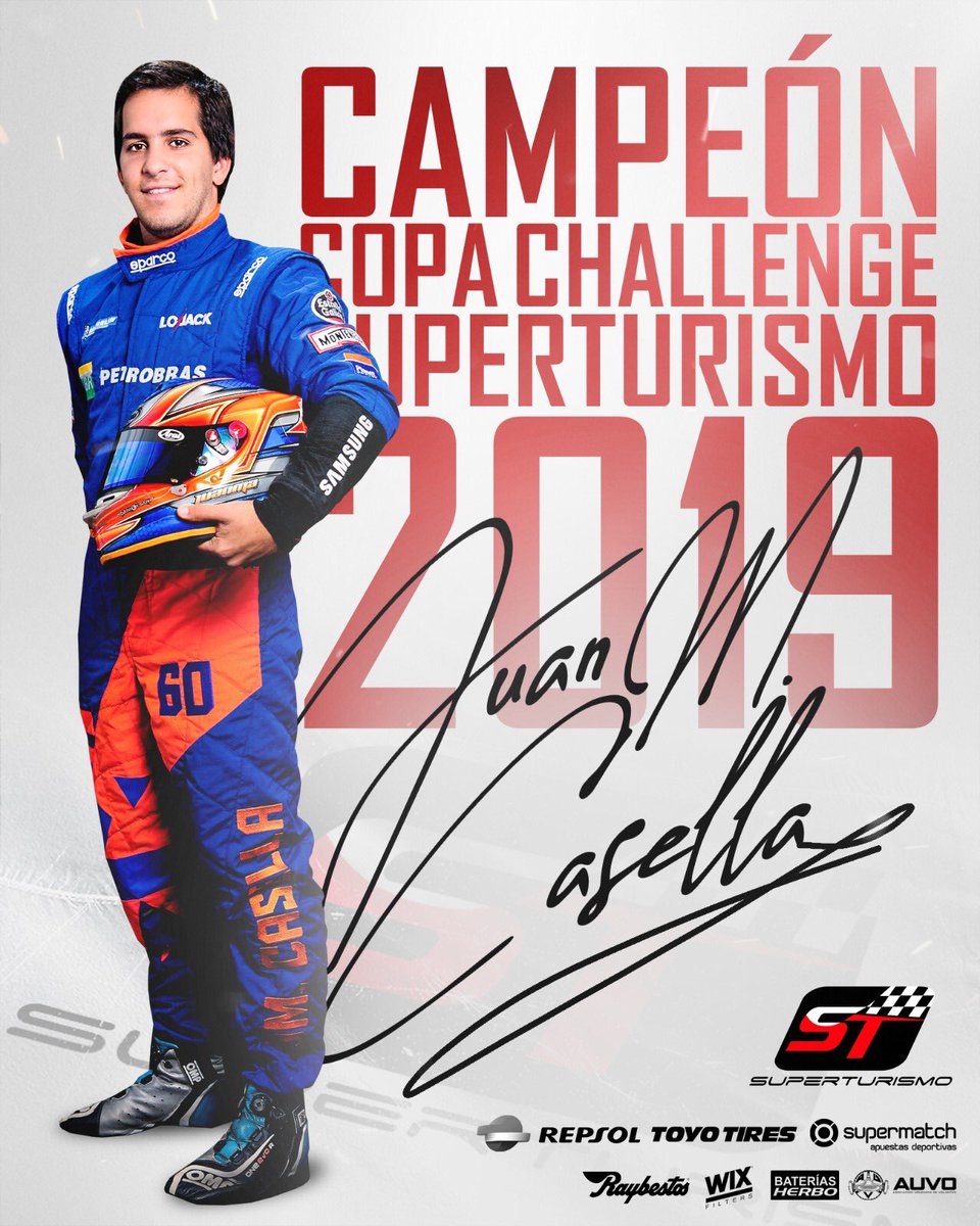 ACSuperturismo's tweet photo. #Superturismo @juanmacasellaa se consagró campeón de la Copa Challenge 2019 https://t.co/iryrYUUAHi