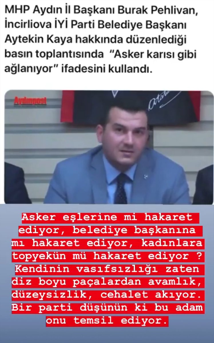 Beto73727596's tweet photo. Milliyetçilik nerede ?
Sizden geçmiş insanlık bile !
Adem aldatmak sa maksat,
Aldanan yok nafile !
#burakpehlivan #mhp #DevletBahceli #iyiparti #Aydın #Asker #TürkAskeri ! 
Bu şahıs derhal görevden alınmalı ! 
Türk Askerinin eşi ancak eşinin #Şehit naaşı gelince ağlar ! https://t.co/ix4ehpr9jC