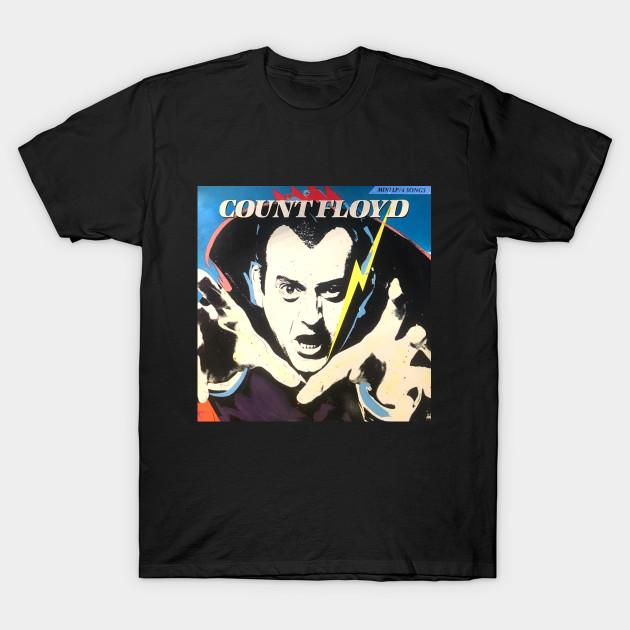 AnthonyDeVito's tweet image. In 1982 Joe Flaherty released a 4-song EP as #CountFloyd - Here's the cover! #SCTV #MonsterChillerHorrorTheater teepublic.com/t-shirt/710361…