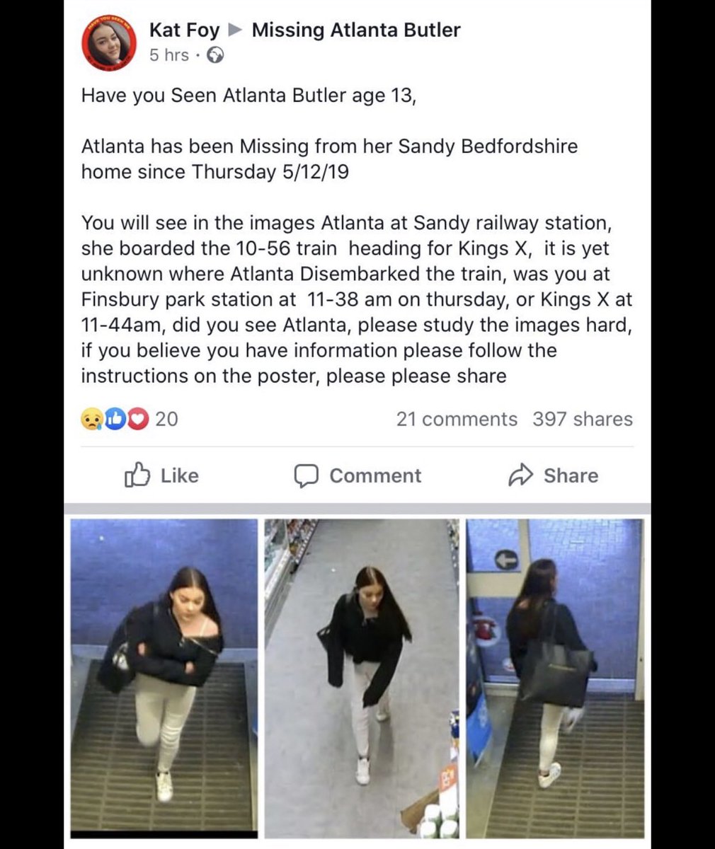 #MissingPerson please help a local family find their missing daughter. 
#FindAtlanta #RETWEEET #repost #share #Bedfordshire #sandy #MissingChild #london #miltonkeynes #missing #findher