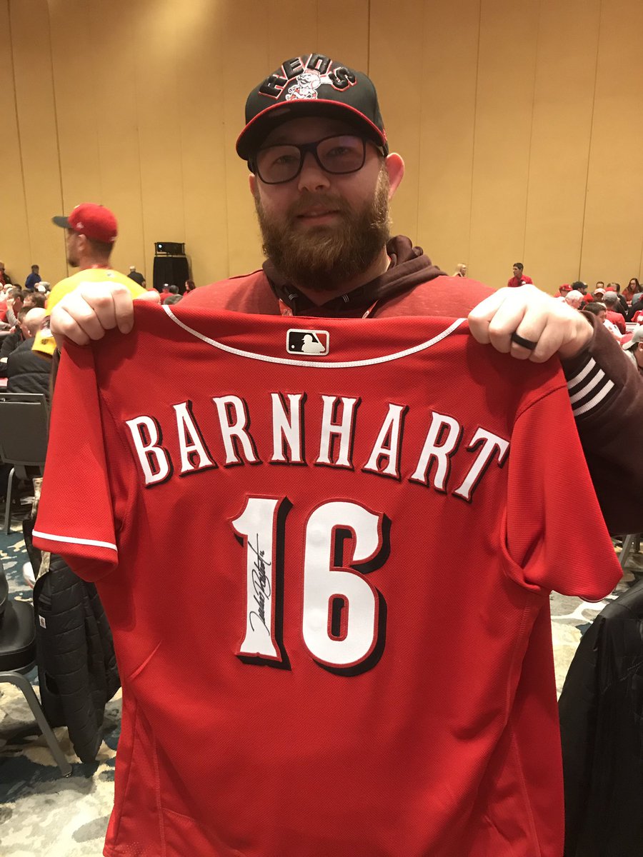 JJdaJuiceman's tweet photo. @Tucker_Barnhart Thanks for your chips! Nice to meet you. Was a fun night! Putting this jersey up on the wall! https://t.co/wIglbW3b6G
