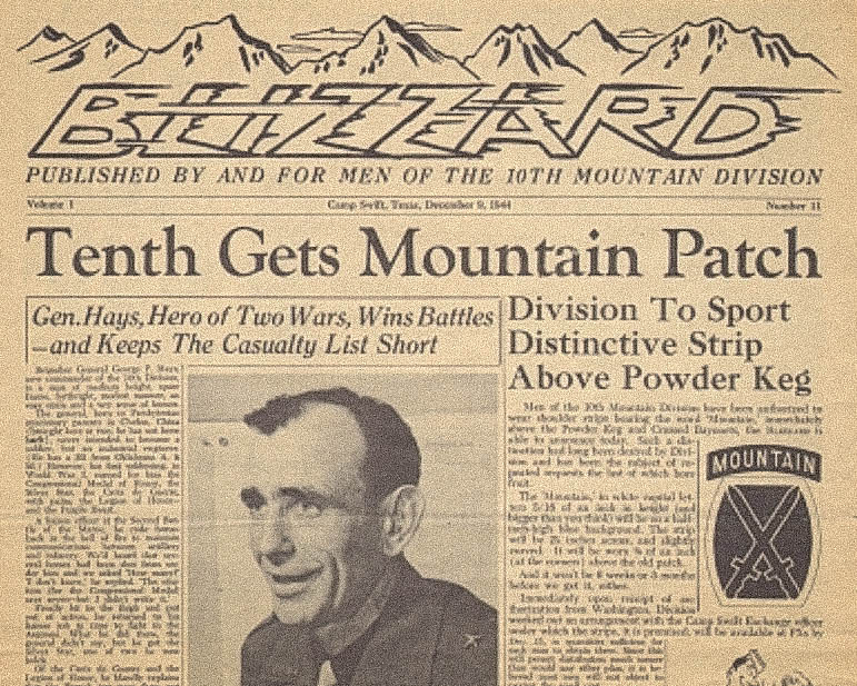 1BCT10MTN's tweet photo. Here's a little history to kick-off the week @10MTNDIV!
On December 9th, 1944, the division newsletter, 'Blizzard' announced that the "Tenth Gets Mountain Patch."
However, the “mountain rockers” were not issued until May 1945.
#ClimbToGlory https://t.co/vK5upOYWI3