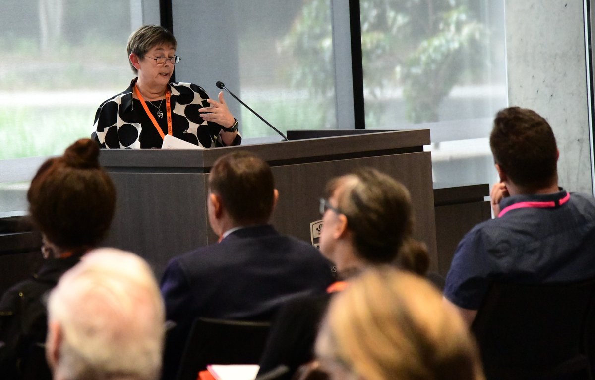 foi2019's tweet photo. Our keynote, Professor Christine Bigby presenting on the impact of research on the lives of people with disabilities. #FOI2019 https://t.co/CkYhYLBklJ
