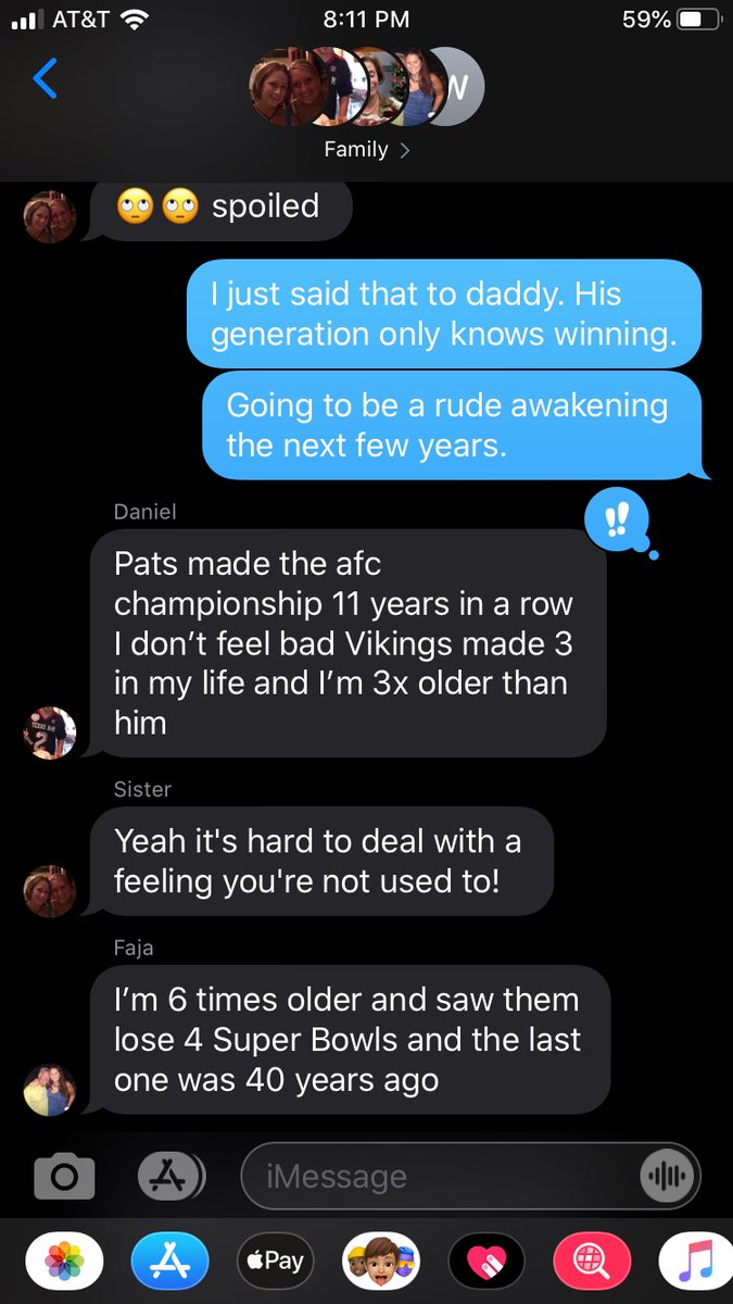 TrippenJillies's tweet photo. Convo with my family in regards to my 11 year old nephew who lives in Boston crying over the Patriots tonight ๐๐ #spoiledfanbase https://t.co/IMXw5NXEpf