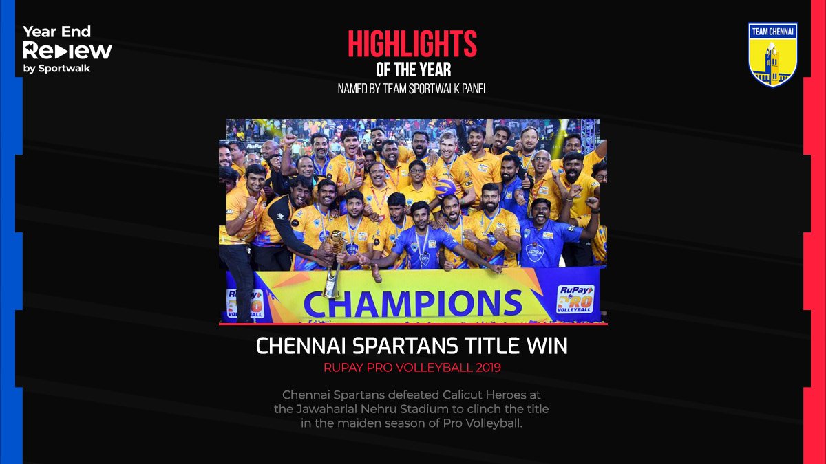 teamchennaiIN's tweet photo. 🔙🏐 @sportwalkonnet YEAR END REVIEW | Chennai Spartans clinching the Pro Volleyball 2019 is one of the Highlights of the year.

📸 PVL | #ChennaiSpartans #Vaananba #PVL #pvl2019 #ProVolleyball #RupayPVL #Thrillkacall #TeamChennai #indianvolleyball #Volleyball #Sportwalk https://t.co/bkKQ5LonyI
