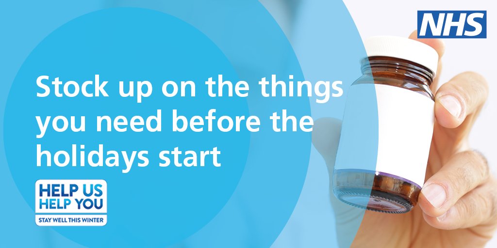 Some GPs and pharmacies may close over the Christmas period. Make sure you have the prescription medicines you need before the holidays start. 

Find your nearest pharmacy here >socsi.in/rC2o0 #Cumbria