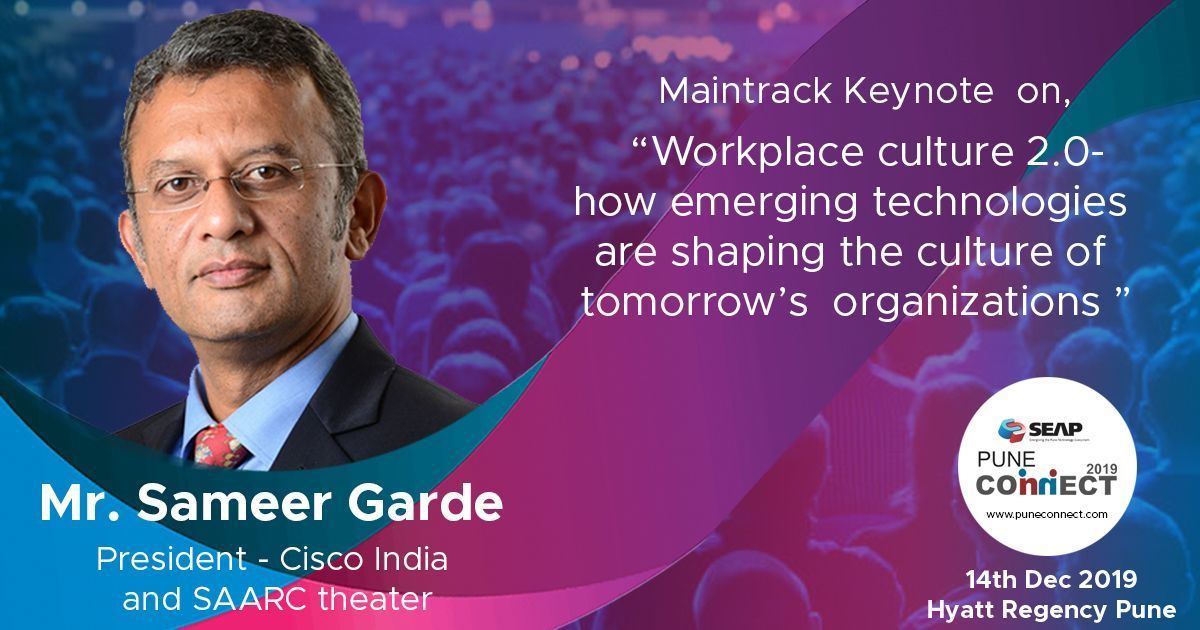 SEAPune's tweet photo. Hear @Gardesam9 speak @SEAPune PuneConnect 2019 on 14th dec 2019
Know more about event : https://t.co/mAXViz5BHe
Come, join us and many other industry leaders.
#SEAP #SEAPuneConnect2019 #FutureInConnectedWorld #TechnologyNxt #ResearchNxt #WorkforceNxt https://t.co/OsFs45muBa