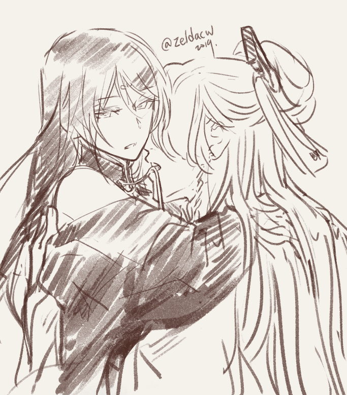 dumping some sketches from November that I never finished
...and probably never will finish _(:з」∠)_
*Xie Lian & HuaCheng from #tgcf
*My ChenQing & WangJi guqin from #忘情隨塵