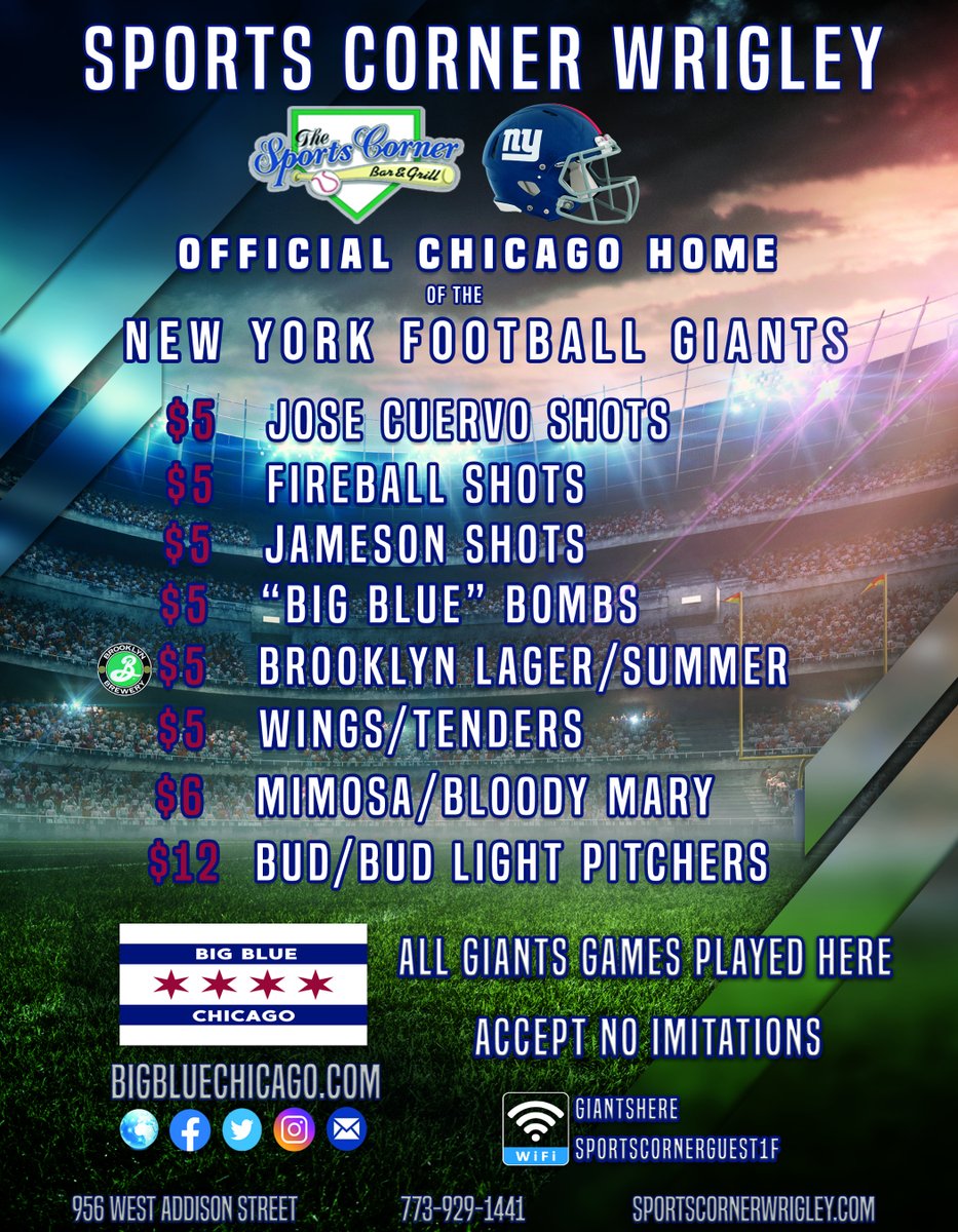 BigBlueChicago's tweet photo. Eli returns to the lineup Monday night. Not sure if that if that is a good thing. 🤔🧐😳  

We'll find out. Giants vs Eagles at 7:15 PM Monday night at @SportsCorner1. 

Can we get ONE victory please?! 

#BigBlueChicago #NYG #NYGiants #NYGvsPHI #MNF #GiantsPride https://t.co/SbZkvyT3OG