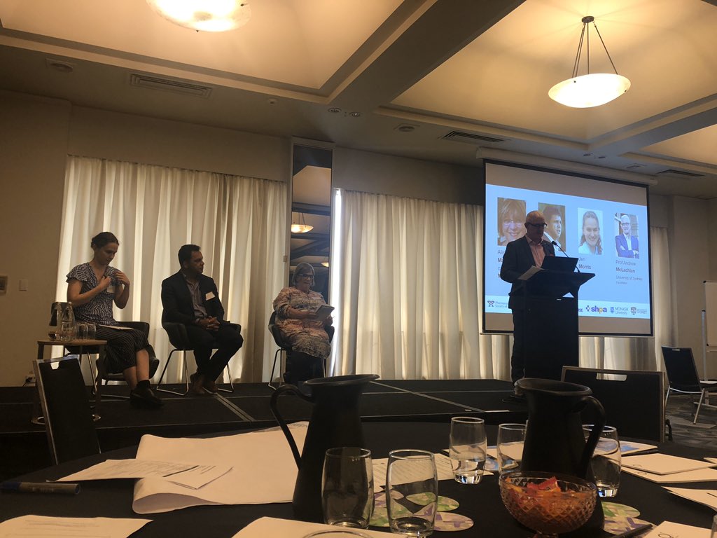 DRugby56's tweet photo. Consumer panel at #medicinesafetyforum with Jen Morris, Steve Renouf & Alison Marcus @alison_marcus + Prof Andrew McLachlan #patientwisdom #patientexperience #passion #datacollection #interoperability
@the_shpa @CHFofAustralia @PSA_National @TGAgovau @NPSMedicineWise @ACSQHC https://t.co/Ex9nt9UMYM