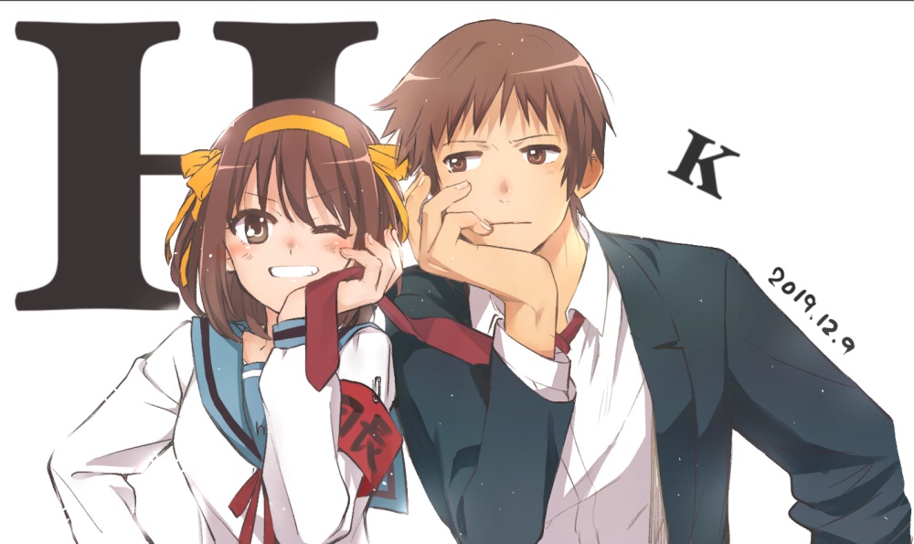 キョンくんのネクタイ引っ張ってる時のハルヒ 生き生きしててかわよ いりこのイラスト キョンくんのネクタイ引っ張ってる時のハルヒ 生き生きしててかわよ いりこのイラスト