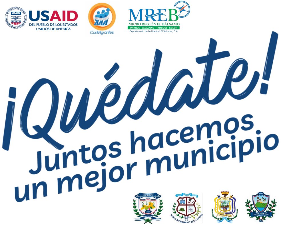 En nuestras manos se encuentra el desarrollo de nuestros municipios y evitemos así la inmigración irregular #AquiMeQuedo #DeAquiSoy #Quedate <a href="/GobMunicipalSV/">Gobernabilidad Municipal SV</a> <a href="/TrabajoSV/">Ministerio de Trabajo</a> <a href="/AliciaAvila67/">Alicia Avila</a> <a href="/PGR_SV/">PGR El Salvador</a> @Erick_Rivera80 <a href="/Villabull/">Marcela Villatoro</a> <a href="/USAIDES/">USAID/El Salvador</a> @CONMIGRANTES