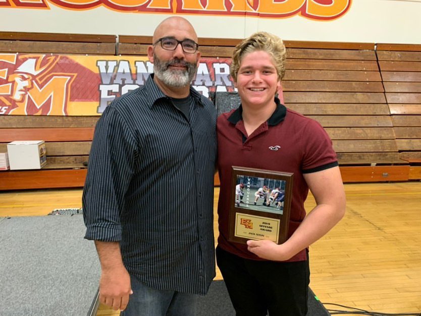 jackstein27's tweet photo. Honored to receive 2nd team all league and co offensive mvp! Love this program and can’t wait for a big offseason with my teammates! @elmodenafb @MattWigleyLS @KohlsSnapping https://t.co/fxdROnV0nj