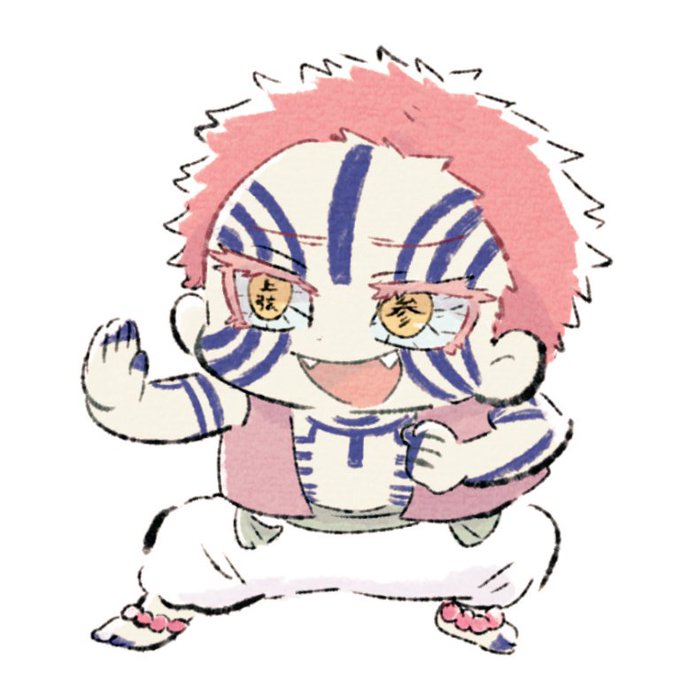 tokanuさんがTwitterに投稿した猗窩座(鬼滅の刃)のイラスト。