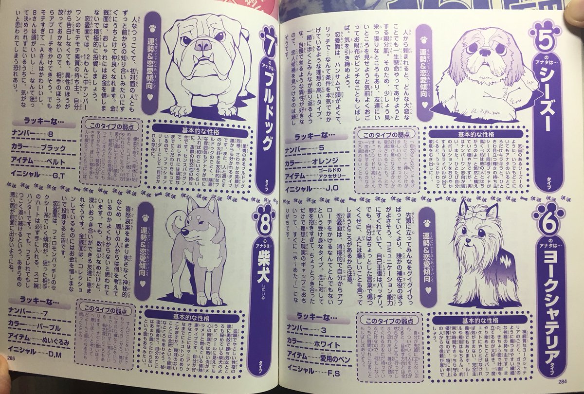 姫川明輝 05年のわんこ増刊はわんこ占いのカットを担当