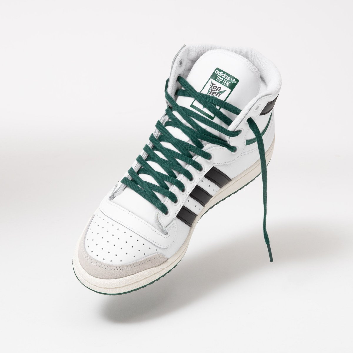 green and white top ten adidas