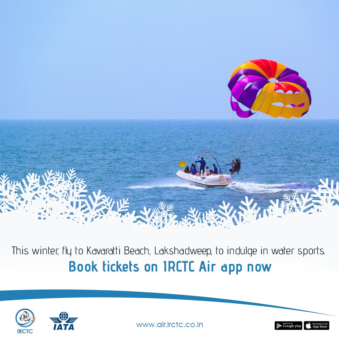 IRCTCofficial's tweet photo. Enjoy #IndianWinters with a difference & set your adrenaline rushing at Kavaratti Beach, Lakshadweep. Indulge in kayaking, scuba diving, canoeing or snorkeling & have the best winters ever. To fly to Lakshadweep with IRCTC Air, download the app or visit https://t.co/fLKvfBulvZ https://t.co/oAjpN9JHnp