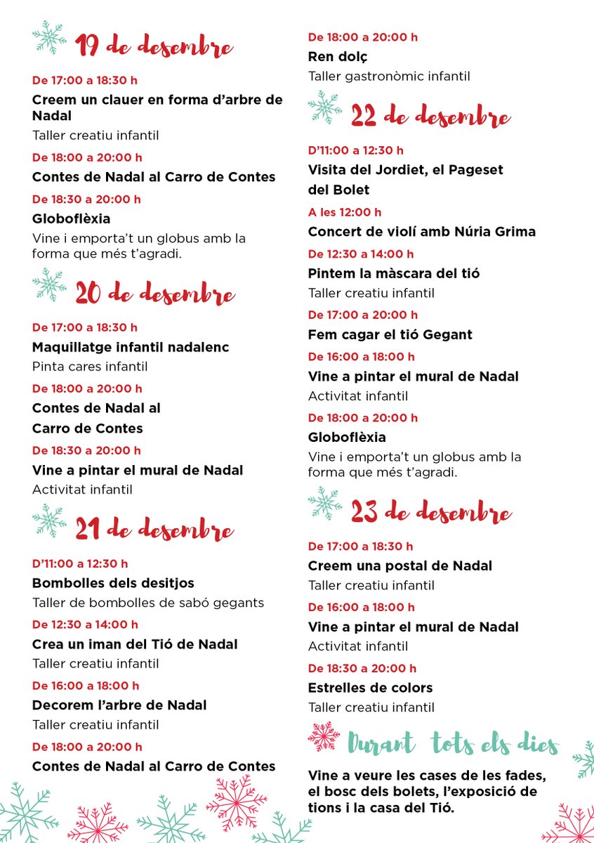 Ja tenim la programació del Món del Tió de Rubí!! 🥳Activitats i tallers infantils, mercat d’artesania, el bosc dels tions, la casa de les fades i el Tió gegant!! Us ho perdreu?🙌
Recorda del 14 al 23 de desembre a la Plaça Dr Pearson de Rubí!😊

#Nadal #Mondeltio #Rubi #tió
