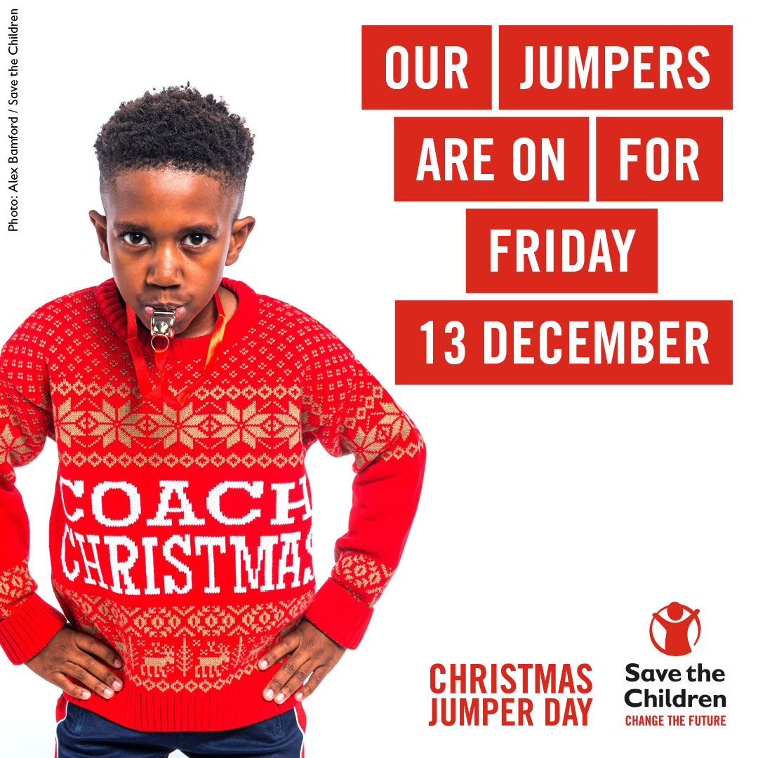 miriadproducts's tweet photo. We are taking part in Christmas Jumper Day THIS FRIDAY 13TH! ๐
๐
If you would like to get involved text TEAMMIRIAD to 70050 to donate ยฃ2 to Save The Children! ๐ฒ
#ChristmasJumperDay #SaveTheChildren #cjd19 https://t.co/4866QRmHKW