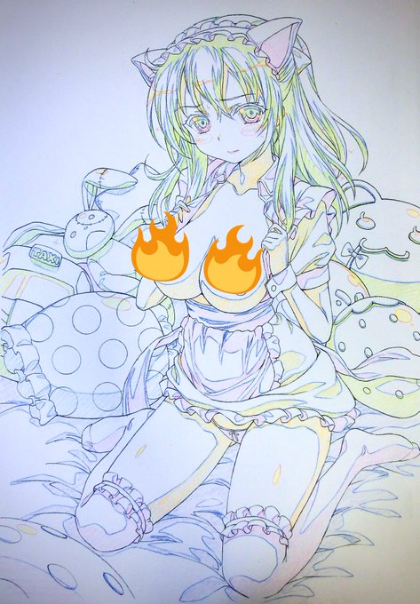 アオリオの松沢由佳。
店舗特典用のイラスト原画。
ここ何年かはゲームよりアニメの仕事が多めです。 