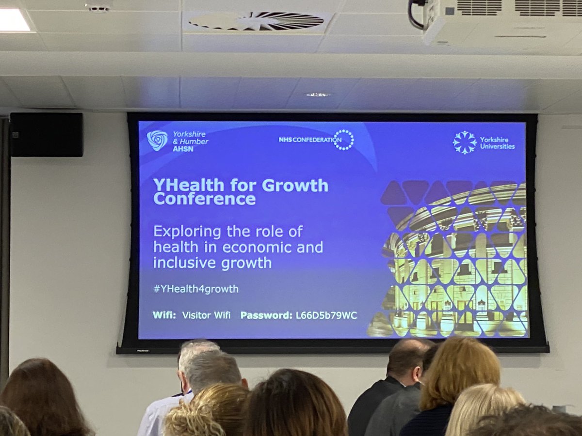 Fascinating presentations so far by @richarddstubbs @tomriordan at the #YHealth4growth Prof Sir Chris Husbands “health is wealth and wealth is health” and ““We’ve designed movement out of our lives” impacts of the wider determinants of health