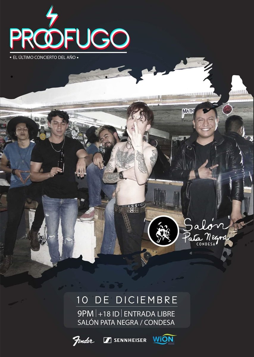 .<a href="/PROFUGOmx/">Prófugo</a> se presentarán nuevamente en la Ciudad de México. Será este 10 de diciembre, en <a href="/SalonPataNegra/">Salón Pata Negra</a> Condesa. 🎶🎶🎶🙌🏻🙌🏻🙌🏻
