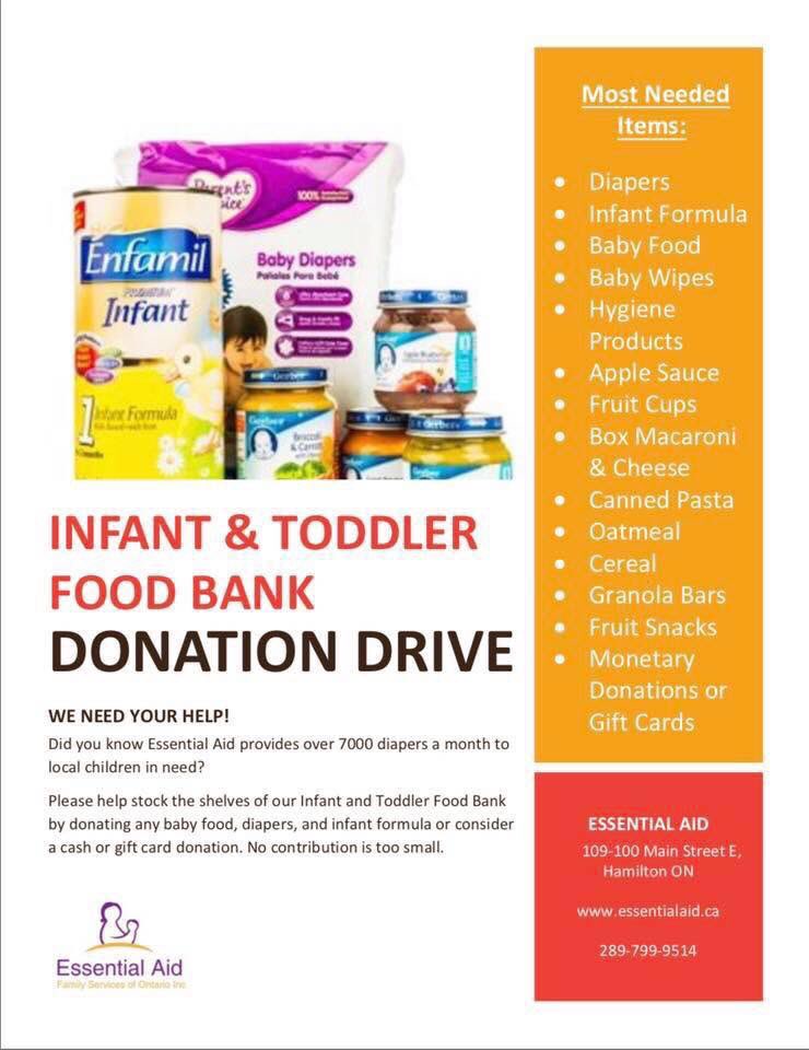 Holiday Donation Drive in full effect. Contact us for a volunteer pick up or coordination of a drop off. 

#FeedAllTheBabies #HamOnt