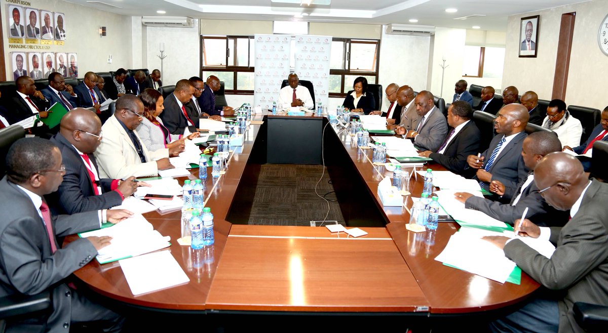 KenGenKenya's tweet photo. We are pleased to be hosting @EnergyMinK CS, Hon. @ketercharles, CAS Hon. Simon Kachapin, PS Dr. Eng. Joseph Njoroge &amp; energy sector CEOs at KenGen offices for the monthly sector consultative meeting, the last one in 2019. https://t.co/KjucJDqS6f