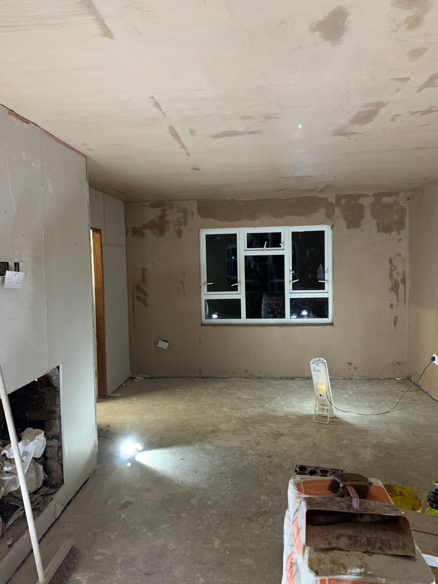 dwplastering's tweet photo. Lounge refurb, ceiling boarded Friday night, fire breast and two walls boarded and areas skimmed Sunday #dwplastering #plastering #plasterers #boarding #drylining #skimming #smooth #glassfinish #walls #ceilings #coving #renders #rendering #renovations #wirral #chester https://t.co/MoLeWkcVjB