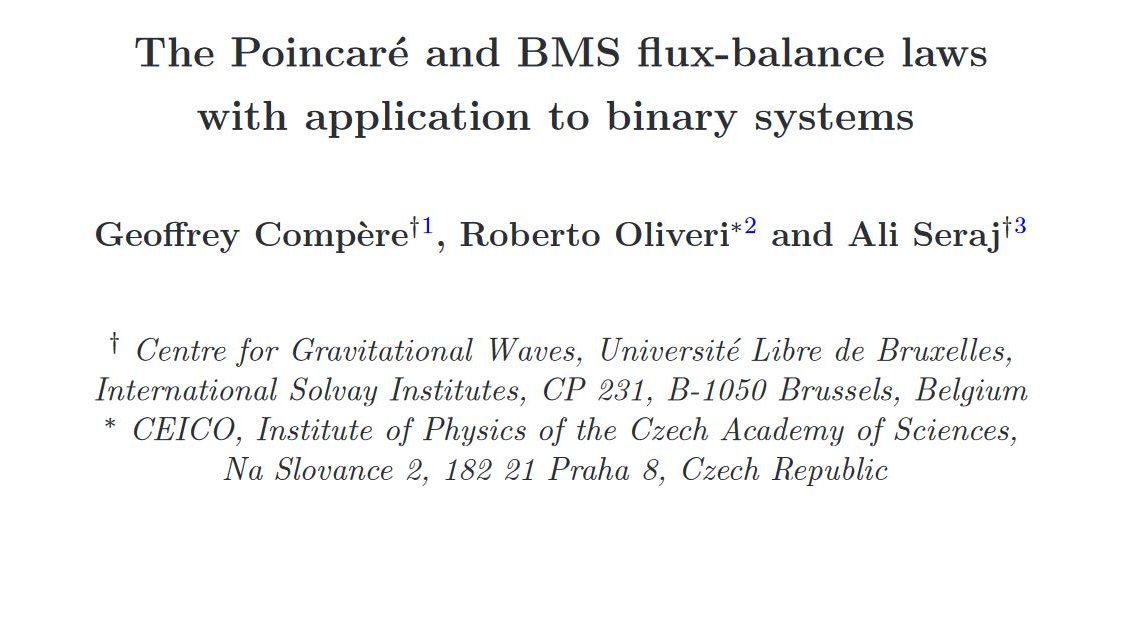 Rob_Oliveri's tweet photo. Check out my latest paper on gravitational radiation
--> https://t.co/b0n7NcGJXD <--
We exploited the BMS group to derive the flux-balance laws and constrain the dynamics of binary systems
#GravitationalWaves #Spacetime #BMSgroup #FluxBalanceLaws #Waveforms #BlackHoles #Ligo https://t.co/fIx0zPsogK