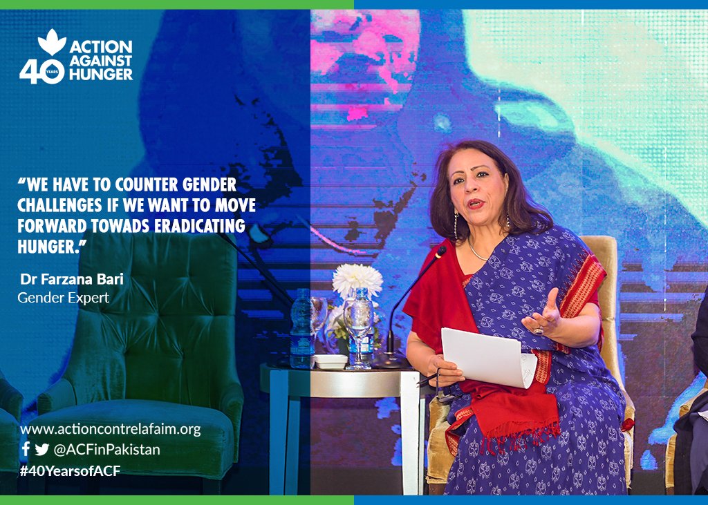 ACFinPakistan's tweet photo. “We have to counter gender challenges if we want to move forward towards eradicating #hunger.”

Dr Farzana Bari, Gender Expert
#40YearsofACF or #ACFinPakistan. https://t.co/vTHULcsPNb