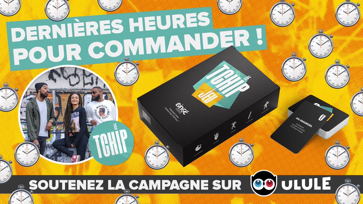 LeTchipPodcast's tweet image. 🚨 On est presque à 500 préventes... Si vous voulez (comme nous) que Le Tchip, le jeu existe, arrêtez d’hésiter et précommandez votre boîte aujourd’hui ! A minuit, c’est fini ! 👀

ulule.com/le-tchip-jeu