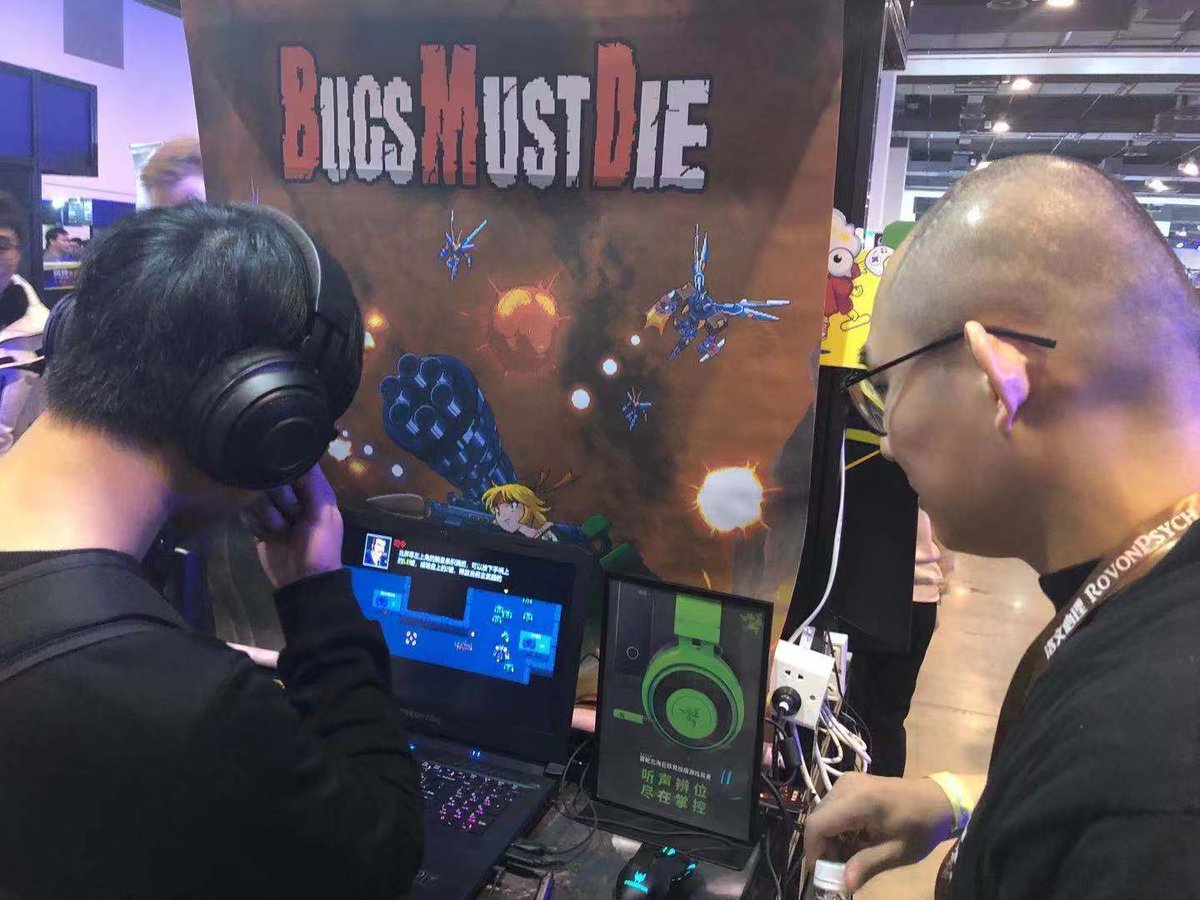 dgGamesWorkshop's tweet photo. #2019WeplayShanghai #indieplay2019 #indiedev #indiegame #screenshotsaturday #RetroGaming
#ExcellenceInAudio
#BugsMustDie
Last weekend ๐
@RazorsEdge_org @DannyDSC1 @Zaxtor99 @SuspiciousDuck5 @retroguygaming @TrevorLentz @PlayJakSayBack @DTAMedia https://t.co/U7zUvGfPbY