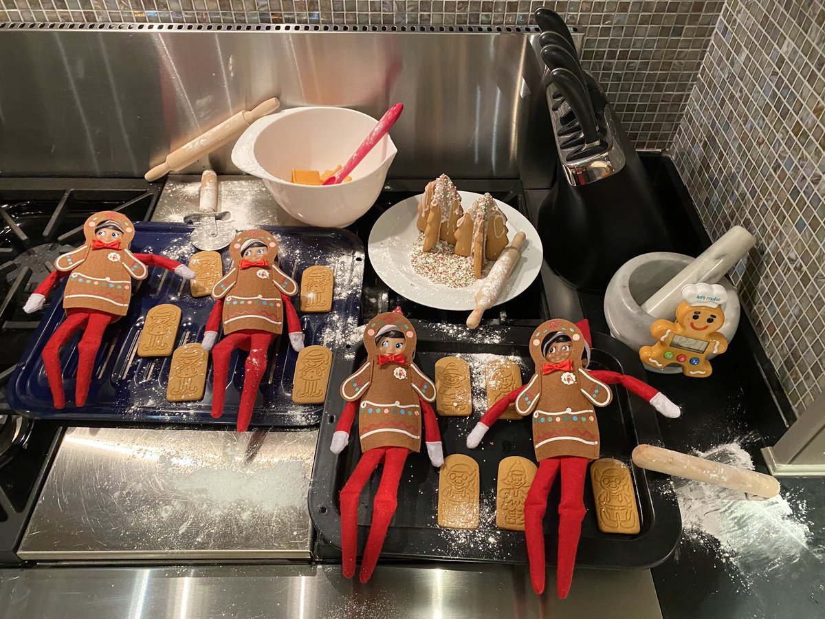 ColeenRoo's tweet photo. 16 days till Christmas ... it’s been very exciting in our house... especially with these four!! @elfontheshelf https://t.co/7mWDoSC29e
