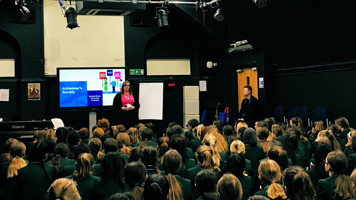 <a href="/SHSYear9/">SHSYear9</a> hearing from <a href="/alzheimerssoc/">Alzheimer's Society</a> about how the £3k+ raised in their <a href="/SHSEnterprise/">SHS || Enterprise</a> #make2019 challenge <a href="/SurbitonHigh/">Surbiton High School</a> could be used: 41 individuals accessing music therapy in SW London for a year; 54 dementia advisors; 265 crisis calls to the national dementia helpline #perma