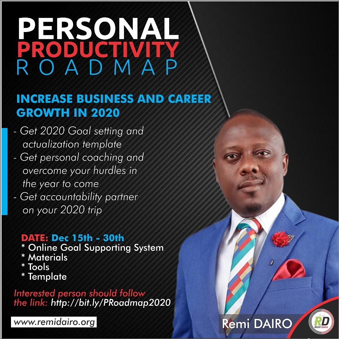 Remi_Dairo's tweet photo. In the year 2020... information (online and offline) will be much more than what you are having today and social Media distractions will be much higher... many people will lose grip on their lives and experience more frustrations! 

Remi Dairo
Your Life &amp; Productivity Coach https://t.co/gZCKmF7FT6