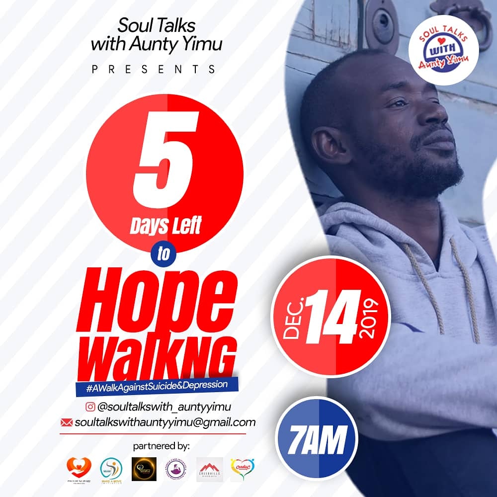Aunty_yimu's tweet photo. The countdown continues!
#HopeWalkNG is 5days away
#HopeWalkNG is 5days away
#HopeWalkNG is days away
#HopeWalkNG is 5days away
#HopeWalkNG is 5days away
Register here👇👇
https://t.co/zbSu48Usys
#HopewalkNG #Soultalkswithauntyimu #walkagainstdepression https://t.co/6XaCsprt54