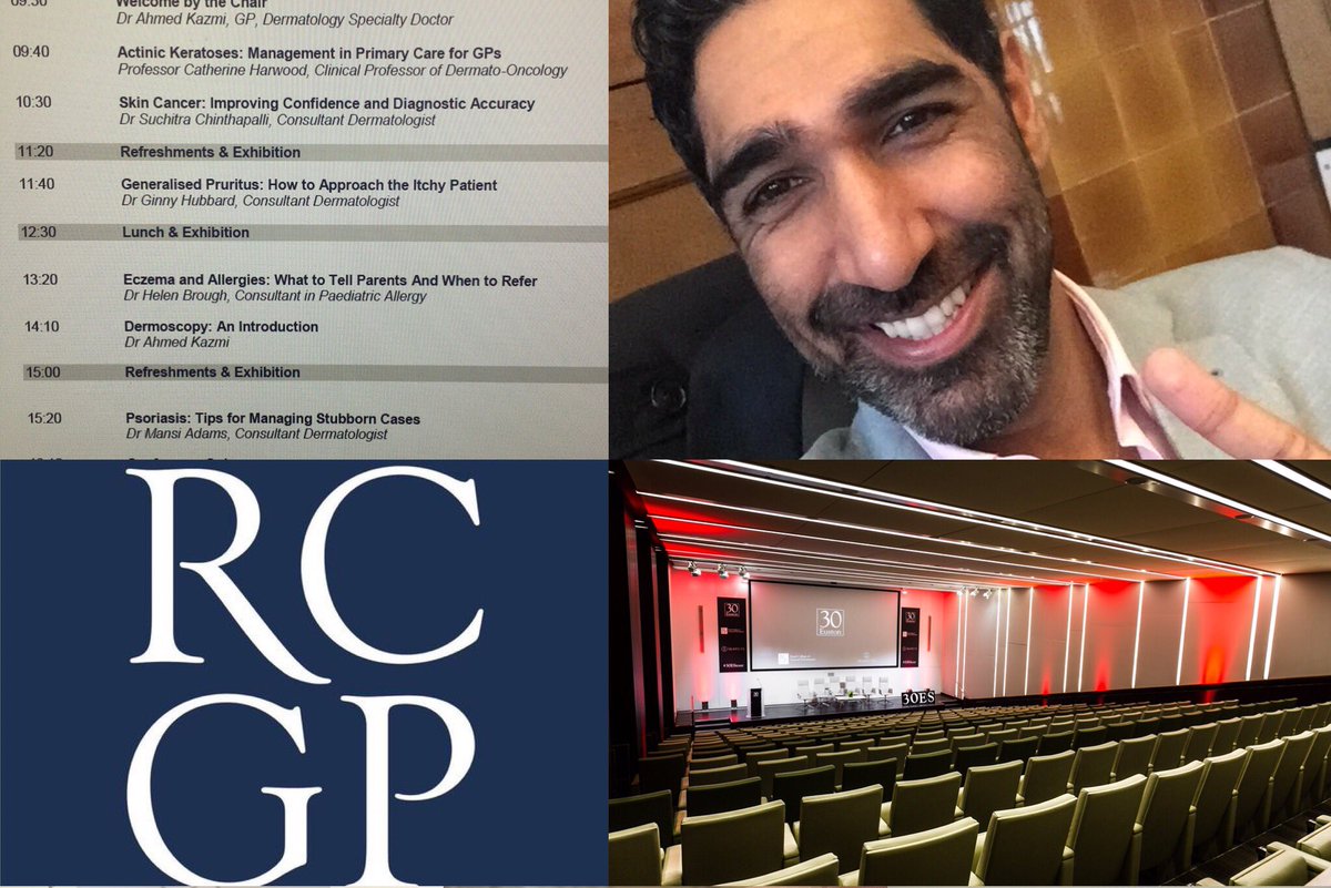 DrAhmedKazmi's tweet photo. So excited to be chairing the @rcgp one day essential #dermatology day today @30EustonSquare stellar line up of speakers a good slice from @RoyalLondonHosp ! Hereβs to a great day and healthy skin for all! @PCDSUK @HealthySkin4All #GP #skin #rcgpode https://t.co/zFg7u3HRaN