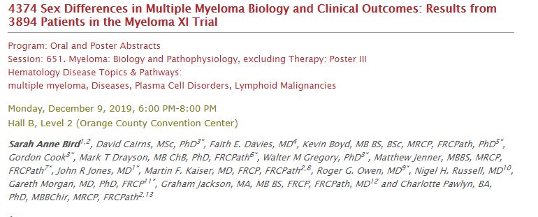 The outcomes for males and females in the largest myeloma trial conducted so far, updating observations from MRC Myeloma IX  -cebp.aacrjournals.org/content/20/8/1…  #ASH2019 #FindOutMoreToday! 👇👇