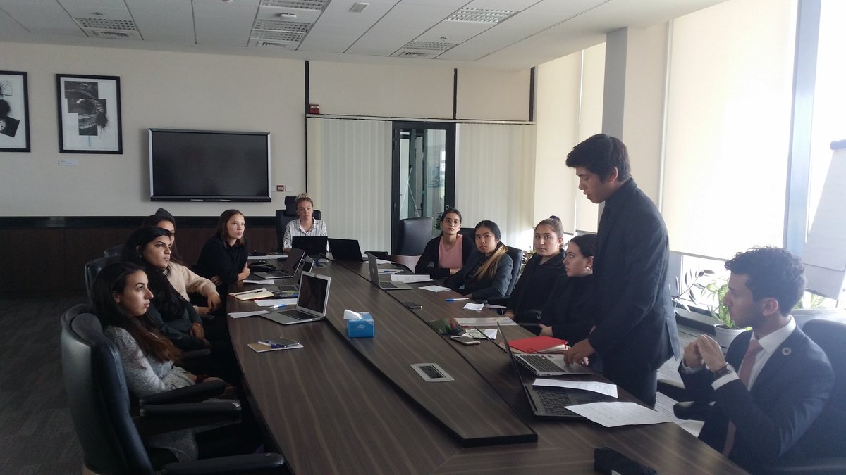 NASDubai_GC's tweet image. Second round of our #NAEUNICEF student summit application process. @NASDubaiSchool students debate 'are the Global Goals a waste of time?' Excellent arguments from both sides of the table so far! @NAEGC