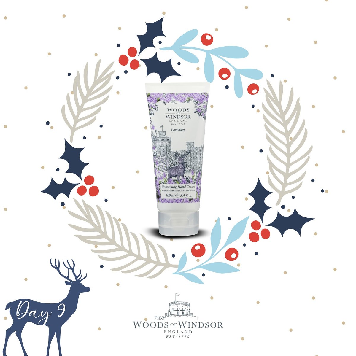 WoodsofWindsor_'s tweet photo. On the Ninth Day of #Christmas Woods of Windsor gave to me... a lavish Lavender Nourishing Hand &amp; Nail Cream!

To win, follow @woodsofwindsor_ and RT!

Shop our full range at @danielofwindsor

#12DaysofChristmas #Win #Competition #Giveaway#FreebieFriday https://t.co/K4DkBPrOQn