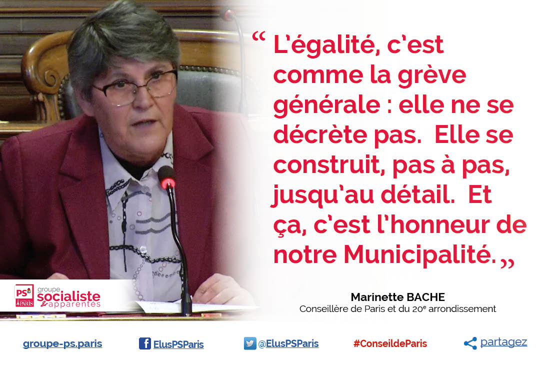.<a href="/marinettebache/">Marinette BACHE</a>
👉 L’égalité, c’est comme la grève générale : elle ne se décrète pas.  Elle se construit, pas à pas, jusqu’au détail.  Et ça, c’est l’honneur de notre Municipalité.
#ConseilDeParis