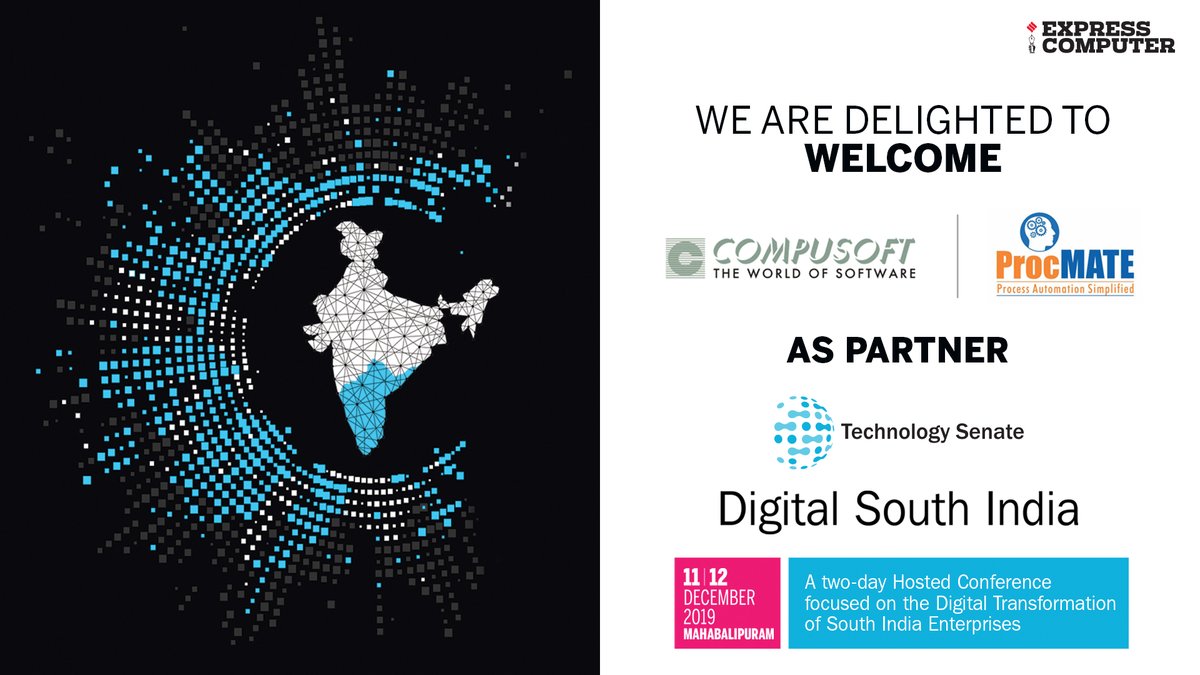 ExpComputer's tweet image. #TechSenate | We are delighted to welcome, @CompusoftAdvise - #Procmate as Partner at the #TechnologySenate ~ #DigitalSouthIndia | 11-12 December 2019 | Taj Fisherman&apos;s Cove Resort &amp;amp; Spa, Mahabalipuram | j.mp/33cGZzP