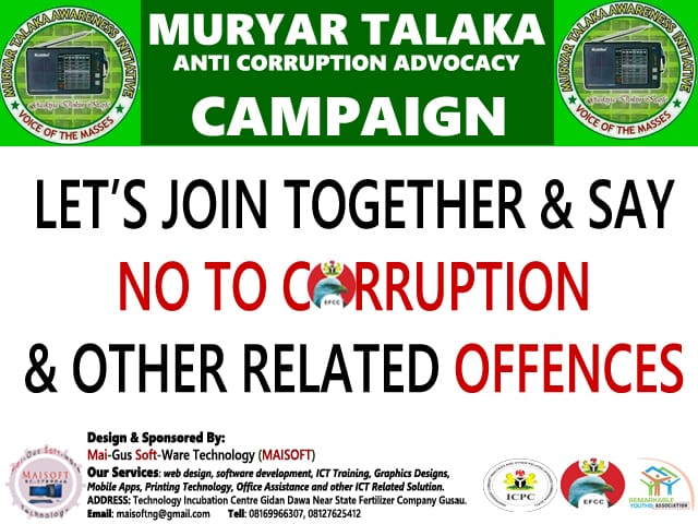 Hafizubalarabe's tweet photo. #MuryarTalakaFightAgainstCorruption
#WeSayNOToCorruption @officialEFCC @ICPC_PE @official_AC_cds

#InternationalAntiCorruptionDay https://t.co/EKU0BQ2CF0